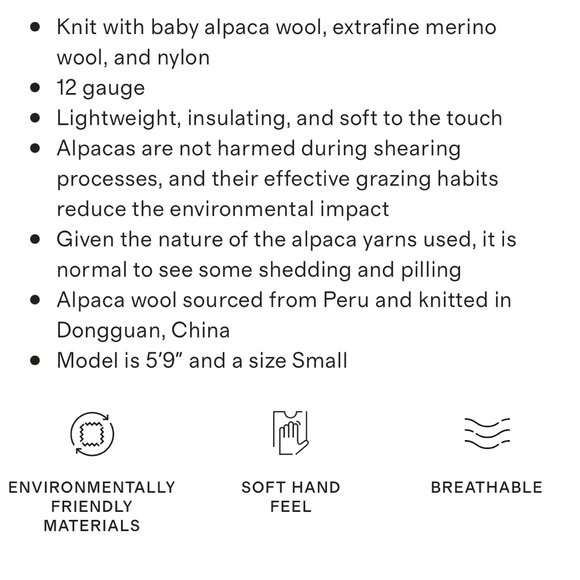 QUINCE NWT baby alpaca-wool cropped cardigan -black - Picture 8 of 8